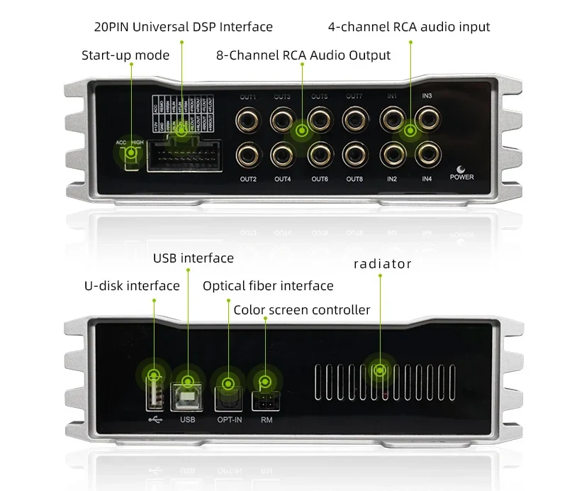 Car DSP Processor 4 Ch AMP 8 CH Digital Sound Processors